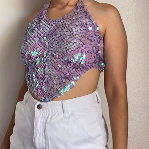 [resell] Jane Norman Adjustable Sequins Halter top